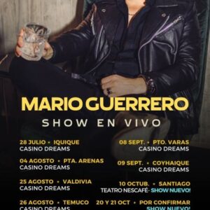 Mario Guerrero Instagram - Iquique! Nos vemos hoy!!

En qué otro lugar me verán?

Recuerden que el 10 de Octubre en el Teatro Nescafé de las Artes es un show completamente 
 y distinto, las entradas siguen a la venta en @ticketek_chile y volvieron a poner unos pases con meet and greet!! 😱😱😱😱

Nos vemos!!!

#marioguerreroenvivo #show #musica