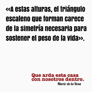 Mario de la Rosa Instagram - 🔥♥️
En menos de una semana viviré mi primer Sant Jordi en Barcelona. Nunca lo viví como lector y ahora lo haré como autor. La mezcla de ilusión y nervios es notable. Me dicen que es muy especial, una fiesta inigualable, pero que como estoy acostumbrado a las premiers como actor me adaptaré rápido. Sin embargo, exponerme como autor me produce un cosquilleo diferente. Es como ser el guionista, el director, el cámara, los personajes… todo en uno. Y cómo no, el alma desnuda para haceros vibrar con las palabras. Siempre digo que esta ambivalencia que me mueve se retroalimenta, pero es evidente que surcan diferentes órbitas.

Espero disfrutar de la experiencia, esa es la propuesta, y compartir con todos los que se acerquen el calor y el amor por la vida (y sus historias) entre libros y rosas.

Siempre agradecido a @editabundoagencialiteraria y a @libroscupula por acompañarme en el camino.

“Que arda esta casa con nosotros dentro”
#novela #thriller #autor #santjordi