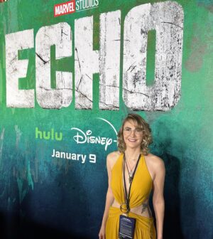 Marion Dayre Instagram - All episodes of ECHO will be released in just a few hours on Disney  and Hulu! 

We poured our hearts into this story, this project, these characters. We’re so excited to share them with you.

Here are just a few of our incredible writers at last night’s premiere. Thank you for your support!!