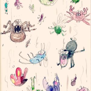 Marion Montaigne Instagram - Officiellement, même si ça ne se voit pas, je me documente sur les ondes gravitationnelles pour une note de la profe Moustache… Officieusement, je gribouille des trucs en écoutant des videos explicatives sur le sujet. 
L'autrice exprime ainsi, au travers de cette succession de chutes,  son désarroi, face à l'imbrication de son moi et de illogique comportement de la toile espace-temps, reflet de notre impuissance à capter l'immensité universelle.
#mindfuck #dograin #horserain #mouserain #bugrain 
#zeroalcohol