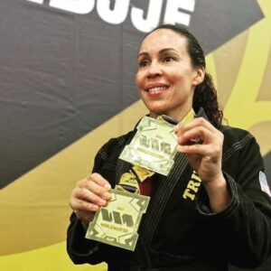 Marion Reneau Instagram - **DOUBLE GOLD** 🥇🥇
We will call this year the "Triple C". 
(3x getting double GOLD, 2021, 2022, 2023)
The ladies today really did bring nothing but the best.  It's always a complete HONOR to share the mats with such talent! 
I say this all the time,  THIS is a team effort.  I'm only as good as my team that stands with me and the coaches who keep me humble! 
Thank you! You are all priceless! 
@crystalcvaldez @coach.mando @xcraddockx @the_real_bobby_boucher @landi_malissa @rosemarie_mrqz
@ibjjf 🙏🏽🙏🏽🙏🏽