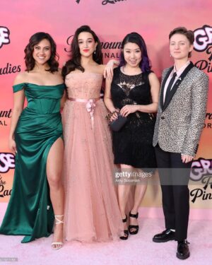 Marisa Davila Instagram - Just a girl living out her dreams. Permanent resident of cloud 9 ☁️ Los Angeles SHOWED 👏 UP 👏 to this pink party and I haven’t been able to fully process any of it.  Our show got a standing ovation, y’all! 😆The Grease energy was off the charts and a great way to kick off our world premiere coming in 2 days! 😱

My favorite part was having the cast and creators all together again 8 months later to celebrate all of our hard work. 💖 

Happy to have my family by my side throughout the journey from the very beginning. 💕

Couldn’t be more proud of my fellow Pinks.🫶

Our show was made with so much love, sweat & care and it will soon be yours to enjoy. 

Big thank you to my fairy godmothers:
💇🏻‍♀️: @alyxliu styling, @hair_phlip color
💄: @lorencanbymakeup 
👗: @nataliehoseltonstyle @zuhairmuradofficial