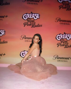 Marisa Davila Instagram - Just a girl living out her dreams. Permanent resident of cloud 9 ☁️ Los Angeles SHOWED 👏 UP 👏 to this pink party and I haven’t been able to fully process any of it.  Our show got a standing ovation, y’all! 😆The Grease energy was off the charts and a great way to kick off our world premiere coming in 2 days! 😱

My favorite part was having the cast and creators all together again 8 months later to celebrate all of our hard work. 💖 

Happy to have my family by my side throughout the journey from the very beginning. 💕

Couldn’t be more proud of my fellow Pinks.🫶

Our show was made with so much love, sweat & care and it will soon be yours to enjoy. 

Big thank you to my fairy godmothers:
💇🏻‍♀️: @alyxliu styling, @hair_phlip color
💄: @lorencanbymakeup 
👗: @nataliehoseltonstyle @zuhairmuradofficial