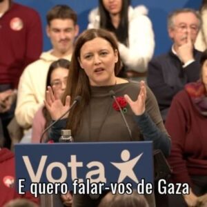 Marisa Matias Instagram - Não podemos calar o massacre em curso em Gaza. Não podemos abandonar o povo palestiniano. Deixo-vos a minha intervenção no comício do Porto do dia 2 de Março. É também a forma como nos posicionamos em relação ao mundo que define um partido e um programa. Viva a Palestina! 

#fazeroquenuncafoifeito 
#legislativas2024 
#10março2024
#votabloco