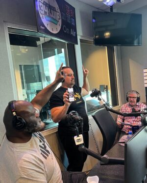 Mark Henry Instagram - Off and running! #BustedOpen247 LIVE this week from Philly at #WrestlemaniaXL

Special thanks today to our friends at @sportsradio94wip 

#WWE #Wrestlemania #Philadelphia #CodyCrybabies