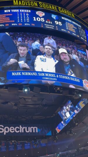 Mark Normand Instagram - NY comics repping @nyknicks . Let’s goooooo.