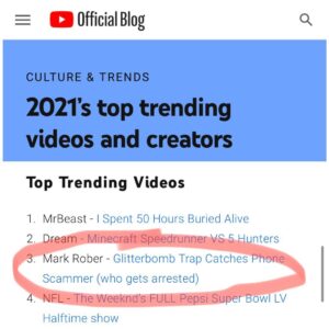 Mark Rober Instagram - Snagged #3 trending vid on YouTube for 2021 :) And that’s cool cause the sequel to that one is really shaping up to be a super banger.