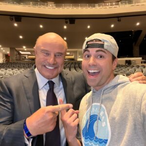 Mark Rober Instagram - Just hangin with a pair of legends. @drphil @zachking 

Dr. Phil said I won the talent show so I got to move on to play hide and seek to win $1M of @mrbeast $ for charity.