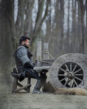 Mark Rowley Instagram - HOT DESKING… I had my laptop, ipad and lunch on that. And you all thought it was just a cart… #warrior #hustle off and on the battle field. Problem: I have no HR department. Some viking called Gary threw a spear at me. I’m gonna ask Uhtred to get him him fired. Good luck explaining why you lost your job today GARY! #office #officeproblems #thelastkingdom @thelastkingdom