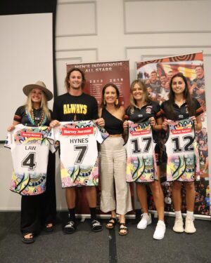 Marlee Silva Instagram - How special to be up here working at the best week of footy of the year, connecting with culture and telling the stories of mob doing what they do best 😍 can’t wait for the All Stars tomorrow night!! 🖤💛❤️