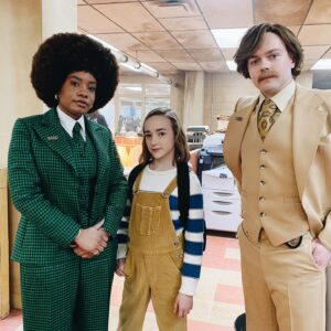 Marlow Barkley Instagram - I can’t keep talking about Slumberland with out giving love to our phenomenal costume designer @mztsummerville. From leisure suits to striped sweaters, sailor pants to school uniforms, and every dream in between, Trish played such a huge role in the magic of Slumberland. Her designs helped me slip into Nemo every day. The color of my socks, the pattern on my skirt, or the size of my hoop earrings let me know if I was in the waking world or dream world. When I saw green I was in danger, when I saw that sweater I was home. 💙🤍

Love you, Trish
❤️ Count Nemula

*swipe to the end to see a look that never made it into the movie but brought us a lot of laughs.”