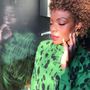 Marsha Stephanie Blake Instagram - All dressed up for a walk to the window.

Styled in @escadaofficial by @zadriansmith 
Jewelry @sterlingkingny 
Makeup @rebeccarestrepo 

@imyourwomanmovie is streaming @amazonprimevideo