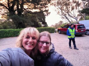 Marta Dusseldorp Instagram - That’s a wrap. Kelly Shilling is a great woman, director and writer of “With Or Without You” It has been an honour and huge fun working alongside her to bring SHARON to life!
Thank you Kelly xx in the background is our fabulous safety officer Johnny - thanks Johnny for having my back. Literally.  @safilmcorp @screenaustralia @iconfilmaunz #australianstories