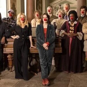 Martha Howe-Douglas Instagram - Hope you all enjoyed the #bbcghosts @comicrelief sketch with @kylieminogue last night?! 7-year-old me would be SHOOK that I met actual Charlene from Neighbours 🤯🤩 There’s still time to donate if you can 🙏🏻👻🔴 #rednoseday #comicrelief #ishouldbesolucky