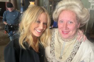 Martha Howe-Douglas Instagram - Hope you all enjoyed the #bbcghosts @comicrelief sketch with @kylieminogue last night?! 7-year-old me would be SHOOK that I met actual Charlene from Neighbours 🤯🤩 There’s still time to donate if you can 🙏🏻👻🔴 #rednoseday #comicrelief #ishouldbesolucky