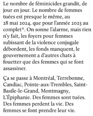 Martine Delvaux Instagram - #feminicides