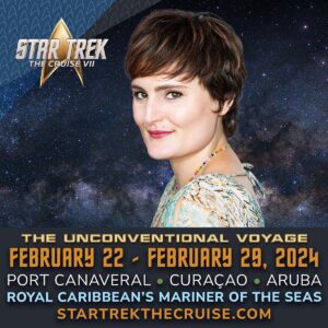 Mary Chieffo Instagram - Qapla’!! Your Chancellor is back on @startrekthecruise 2024! Join us as we get into Klingon-worthy shenanigans this Feb 22nd-29th. Link in bio for tickets. 🖤🔥🌈✨