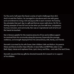 Mary Chieffo Instagram - One of the best humans I’ve been lucky enough to call a friend and a brother. My heart is with Susan, Lilah, Kal and all of Ken’s beloved friends and family who went on this incredible journey of life with him. More posts of celebration to come. I am grateful to be surrounded by the Star Trek family Ken loved so much at this surreal moment in time. To the moon and back. 🖤

GoFundMe to support Ken’s family in my bio. 

Repost from @mr_kenneth_mitchell
•
KENNETH A. MITCHELL
25.11.1974 ~  24.02.2024

With heavy hearts we announce the passing of Kenneth Alexander Mitchell, beloved father, husband, brother, uncle, son and dear friend.

For full obituary please read the above graphics. 

#ynwa