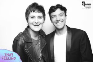 Mary Chieffo Instagram - a monstrous celebration with my co-creator and dear friend @joshnelsonyoussef in @thewebbyawards afterparty photobooth 

#webbys #afterparty #photobooth #thatfeeling
#iagothegreeneyedmonster #creators #ar