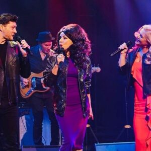 Mary Coustas Instagram - Loved helping raise money for the incredible @rchmelbourne whose much needed funds are added to by the efforts of everybody involved in the fantastic @goodfridayappeal - no better cause ♥️🔝🙌🏽 and no better fun than living out my fantasy of being a musical star next to these actual musical theatre superstars @lucydurack @robmillsymills PS Isaiah thanks for lending me your awesome jacket 🧥 @isaiahfirebrace 👊🏻⭐️💜