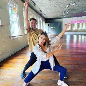 Mary Coustas Instagram - My @dancingau partner for this season is….

@effiegoodthanks 🪩🥳⭐️💃

So excited to be partnered with this pocket rocket who just makes me laugh all day 🤣

Some fun routines coming your way! @channel7 #dancingau
