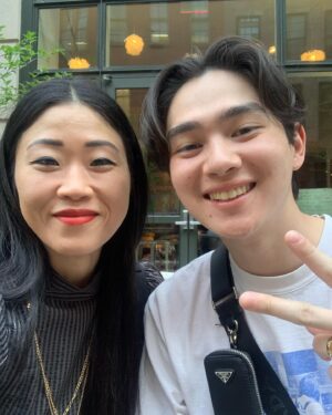 Mary H.K. Choi Instagram - A wonderful night celebrating an incredible show. Laughed so hard, cried my face off, binged the ever living fuck out out of this absolute coup of a series. Congratulations @beherelater @steveyeun @a24 @saraobery @aliwong @rekstizzy @justinmin #peninsulamentality #descendedfrommongols 🇰🇷🥩🫶 (also met Steven from Summer! IRL!)