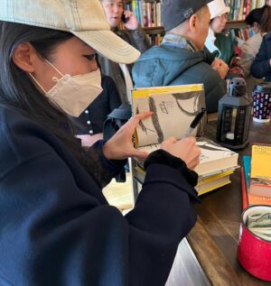 Mary H.K. Choi Instagram - Yay. First As-Am Female owned bookstore in nyc ✨ lol how is that even possible? Filled my heart to the absolute brim to see it heaving with visitors. ❤️✨🌼 So pumped to meet Lucy Yu the founder and Lisa Ko 😱 who is such an utter ledge ❤️‍🔥oh also signed some books so get them here 🍳