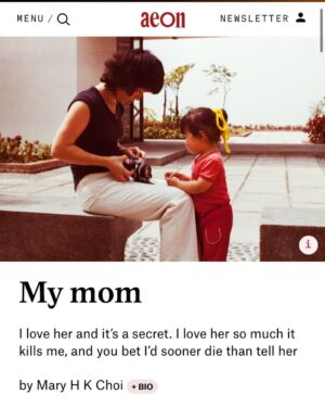 Mary H.K. Choi Instagram - happy Mother’s Day to mothers, children of mothers, estranged children of mothers, those choosing not to mother and those unable to mother. Anyway here’s wonderwall.