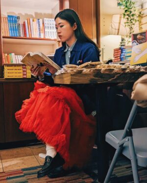 Mary H.K. Choi Instagram - I had such a magical, wonderful evening last night for the paperback launch of Yolk. Thank you to everyone who came and everyone who came but couldn’t get in!!! 🥺💗🙏 It made me so happy to see you all after a whole year of not being able to tour this book. I wish I took more pictures because uuuuuugh everyone looked so incredible and the eye liner and brows and nails and fits were fire!!! Someone (lol Phil) said my readers skew “Asian Diane Keaton” aesthetically speaking and OMG so true and so 😭😭😭😍😍😍 because that is so inspiring. Thank you to @cookiecutternyc for the tender treats, to @yuandmebooks for being iconic and @ohcnoh and @moralisasmile from @simonteen for the love and support. And thank you two kinds of therapy, medication and two 12-step programs for helping me experience the night without anxiety and just feel pure joy. ❤️❤️❤️❤️