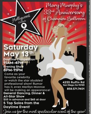 Mary Murphy Instagram - Can’t wait for my big bash celebrating my 33 years of having my dance studio . Come one come all , but we do sell out for the big show so get your tickets in advance!!! Call us at  858-571-7401  and book your tickets now !! #championballroom  #sandiego  #ranchosantafe #scrippsranch #poway