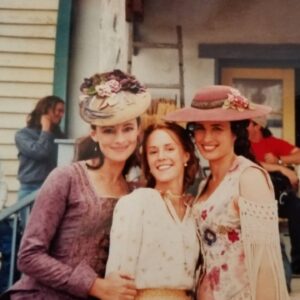 Mary Stuart Masterson Instagram - #fbf to Del Rio,Texas. I found this little snap from the set of Bad Girls while digging through an old box. Those lovely ladies were so much fun to ride with! Movie was forgettable, no offense, but badass wrangler Gwen Turnbull and the cowboy camp experience were un- I learned a lot of stunts and drove a buckboard wagon through a ravine in a corset. Come on! What could be better than that?  @drewbarrymore (not pictured) @madelinestowe @andiemacdowell @mulroney.dermot #setlife #stunts #badgirls