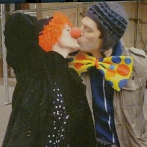 Mary Stuart Masterson Instagram - Halloween, 2011, Brooklyn. Not pictured, but attached to Jeremy's left hand, is the double wide stroller he is managing to hang onto while kissing me: His exhausted clown. This marvelous human, with whom I am privileged to share my life, was born this day a while back. He holds onto us all with both hands while managing to be kind, interested, empathetic, curious, generous, brilliant, talented, dilligent, and, above all a clown. Happy Birthday to my Love. ... Did I mention he's incredibly handsome and hottt!?