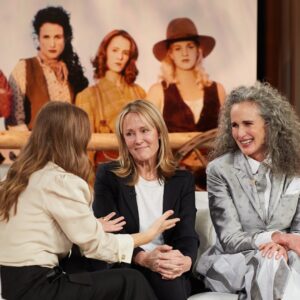 Mary Stuart Masterson Instagram - I guess Drew was really surprised! See what happens next. I had the best time visiting sweet Drew on her big time TALK SHOW airing tomorrow, January 25th. We got to reminisce about Bad Girls, which had a surprisingly profound impact on her life. So sweet being with darling @dermotmulroney and platinum goddess Andie MacDowell. Westerns are fun, y'all. @drewbarrymore is an inspiration... love love love her 4 ever.