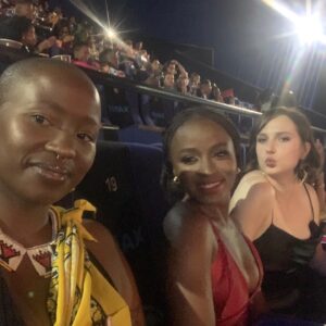 Masali Baduza Instagram - feeling deeply grateful for the past month — here are some highlights:

1. seeing the billboard with my own eyes in la 🥹 
2. getting to hold THEE box with @actorspaces!! thank you for all that you guys do. 
3. thank you for having us wits 🫶🏾 if you saw this on my story, pretend you didn’t 🤪 
4. baby’s first radio show! waking up at 4.45am was a TRIP. thank you @959breakfast_ 😘
5. the biggest thank you to @thebemagugu for dressing me for my press events. you’re a visionary and I felt like a boss babe in your garments 💅🏾🤎 STYLED BY @dulmasilela LOVE U BBY 🍾
6. my dearest @robynritchiee & @siphemamba thank you for sharing the sa premiere with me. love you guys deep 🫶🏾 
7. to my alhambra crew! thank you for a fun-filled trip, packed with so much laughter. (that ticket still haunts me lol) 😂 @stridsters @celine.r.beck @analisamichelle @gracemichellembayah @milbelynn 

🤎🤎🤎