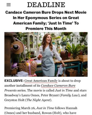 Masey McLain Instagram - We couldn’t be more proud to have written this story, produced by our amazing friend & mentor @candacecbure 🥹🎬 Words can’t describe what it meant to do this project together - we saw God do some incredible things behind the scenes and on screen!!! Mark your calendars for March 26th to watch the special premiere on @greatamericanfamily JUST IN TIME for Easter! 😉💐💕