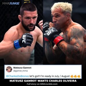 Mateusz Gamrot Instagram - Mateusz Gamrot calls for Charles Oliveira to meet him in the octagon this summer 👀