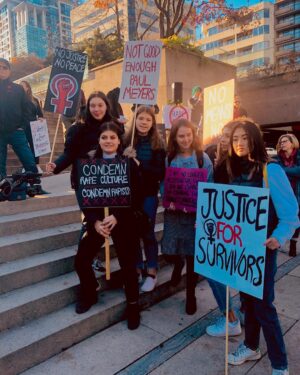 Matreya Fedor Instagram - I will not accept what I cannot change. I will change what I cannot accept. 
I am here today, standing up for our children, for our sisters and brothers, for all victims of sexual assault, for myself. I came in protest of the judicial ruling of a man who’s name is protected by the court. After being found guilty of sexually assaulting two teenage girls on separate occasions, the “appropriate” sentence was determined to be two weeks of jail time. One of his victims was hospitalized and left in critical condition. Her physical rehabilitation took far longer than the time he will serve, let alone the emotional recovery that will last a lifetime. My heart is broken. I cannot believe this happened in my community. I cannot believe how much our judicial system has failed to protect our youth and failed to support survivors of sexual assault. 
If you share my opinion: that the judicial system should not allow people with a clear bias in favor of violent offenders to determine our fates, please sign the petition to have Judge Paul Meyers removed from his position. I have posted the link in my bio. I encourage you to do your own research into Judge Meyer’s career and rulings. I ask that you please do not sign the petition based off my account alone. I do not believe in asserting power over someone’s life in a way that could negatively affect their future without merit. 
Thank you for taking the time to read this. Thank you to all the people who spoke so bravely today, to everyone who came out in support, and to everyone who voices support for survivors. 
#metoo #timesup