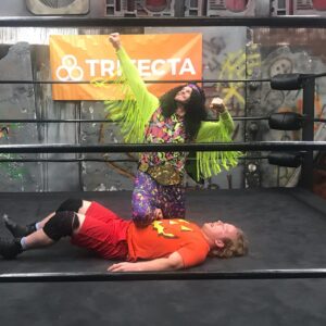 Matt Korklan Instagram - Halloween fun at the SYDOJO courtesy of @tipsyelves fantastic Halloween costumes. 👻 🎃  Go follow @tipsyelves and have yourself a MACHO Halloween, brother. @fabooandre #halloween #halloweenhavok #wrestling #tampa #wrestlingschool #luchalibre #clearwater #tipsyelves