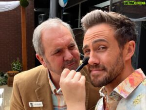Matt Wilson Instagram - Do you know how hard it is to apply makeup when you have an icon in your face? @alanfletcher 

Fun week of @neighbours on air. Special shoutout to my Young Hot Men In Lyrca crew #yahmil 😂 🚴 
We’re currently taking applications for new members. Add all applicants to the comments. We’ll call you.