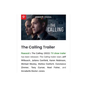 Mattea Conforti Instagram - Hey go watch The Calling. It’s great. Streaming now on Peacock 👍