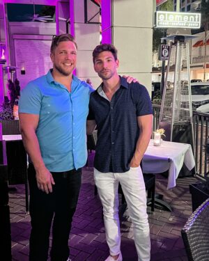 Matthew Andrews Instagram - Bro visit! Bachelor weekend complete 💪🏻 Had a blast thanks to @johnnybravo220 
Pretty sure that’s a megalodon tooth I found. #themeg