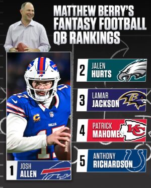 Matthew Berry Instagram - The top men under center according to Matthew Berry. 🏈

Full rankings in the link in our story.