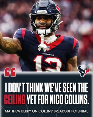 Matthew Berry Instagram - Matthew Berry has Nico Collins ranked as a top-10 WR next season. 👀 

#NFL #FantasyFootball