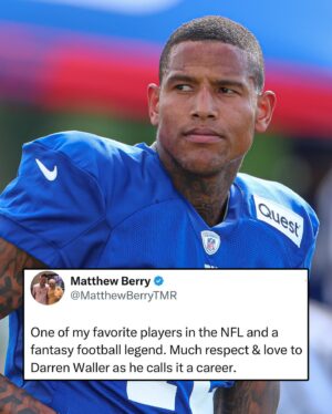 Matthew Berry Instagram - Matthew Berry pays homage to Darren Waller following his retirement. 🫡