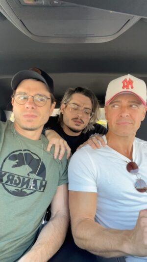 Matthew Lawrence Instagram - Cruising with the bros. Things aren’t like they used to be. 😳 #oldschool #bro #siblings #fyp #foryou