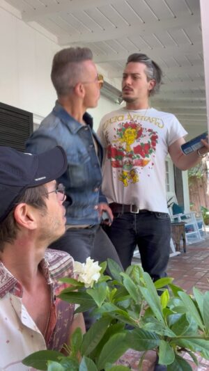 Matthew Lawrence Instagram - What’s wrong with you?? 🤪🧨 #bros #podcast #flowers #spring #family #fun