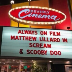 Matthew Lillard Instagram - Heather, Macey and I went down to visit the freaks who bought tickets to this double feature. We handed out candy and I made a sappy speech.  It was a lovely moment in a long career.  Thank you @newbeverly for programming a night of sheer madness.