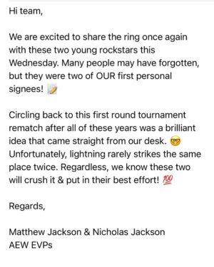 Matthew Massie Instagram - re: young bucks vs private party
