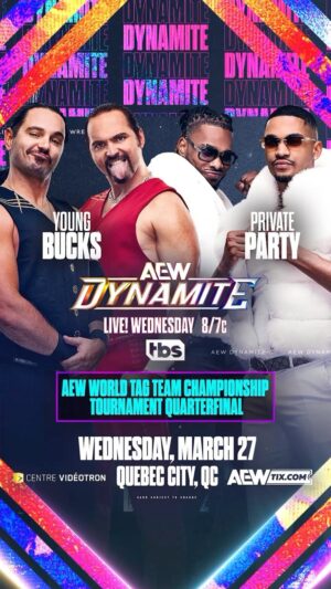 Matthew Massie Instagram - #AEW World Tag Team Championship Tournament Quarterfinal It’s a rematch from the original AEW Tag Team Title Tournament: EVPs Matthew & Nicholas Jackson @mattjackson13 @nickjacksonyb vs. #PrivateParty @IsiahKassidy @tmquen THIS WEDNESDAY at the Videotron Centre @centrevideotron in Quebec City, QC on #AEWDynamite LIVE 8pm ET/7pm CT on @TBSNetwork!