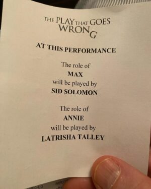 Matthew Modine Instagram - Okay. This play. This entire production - top to bottom. This cast. The house was packed. Standing ovation at the curtain. How these actors are doing this eight shows a week - insane! So funny. Brilliant. Lord knows we need funny right now and #theplaythatgoeswrong delivers! #killinit #slapstick #physicalcomedy #theplaythatgoeswrongonbroadway #kudos thank you for a wonderful matinee!! ❤️🍀✌🏽👍🏽#newworldstages #nyc